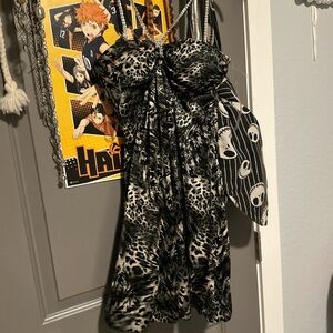 Windsor Black and White Animal Print Mini Dress